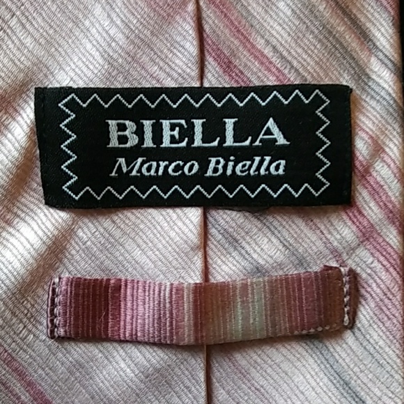 Marco Biella pink & black, 100% silk tie - Picture 4 of 6